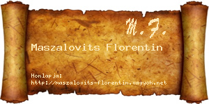 Maszalovits Florentin névjegykártya